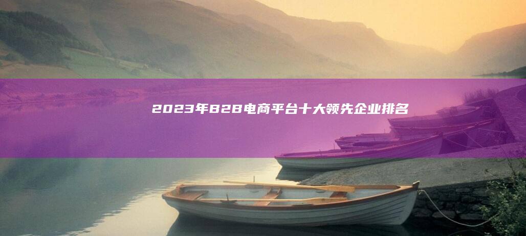 2023年B2B电商平台十大领先企业排名